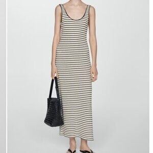 Mango Side slit knit dress